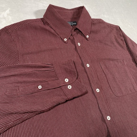 J. Peterman Other - The J Peterman Company Shirt Large Maroon Button Down Long Sleeve Pocket